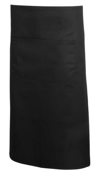 Black 3/4 Waist Apron With Pocket