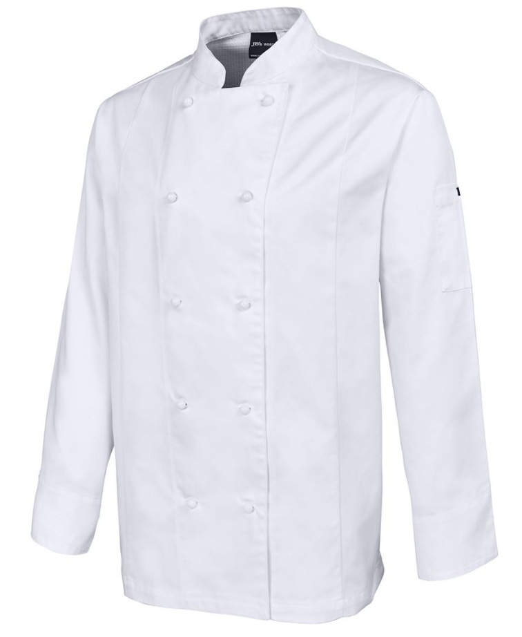 JB's Wear- White Long Sleeve Vented Chef Jacket