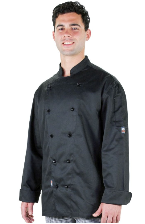 Pro Chef- Black Long Sleeve Chef Jacket- Extra Large